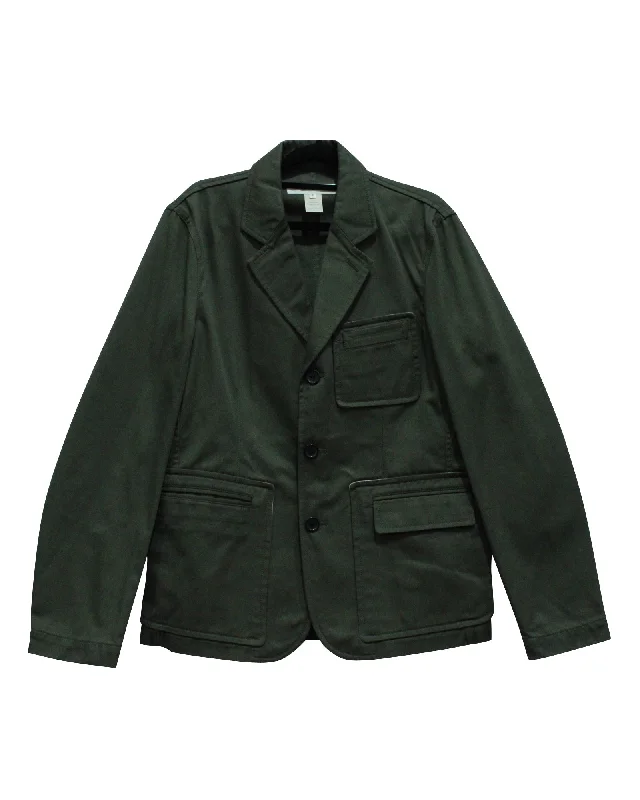 Comme des Garcons Jacket in Green Khaki Cotton