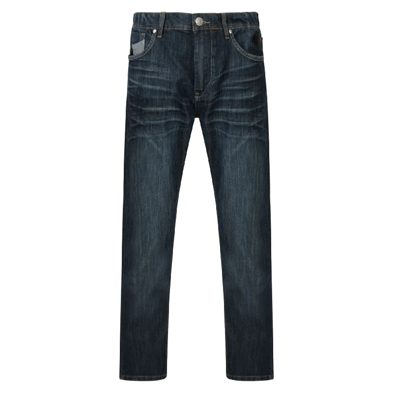 KAM Mens Regular Fit Stretch Indigowash Jeans (Rory)