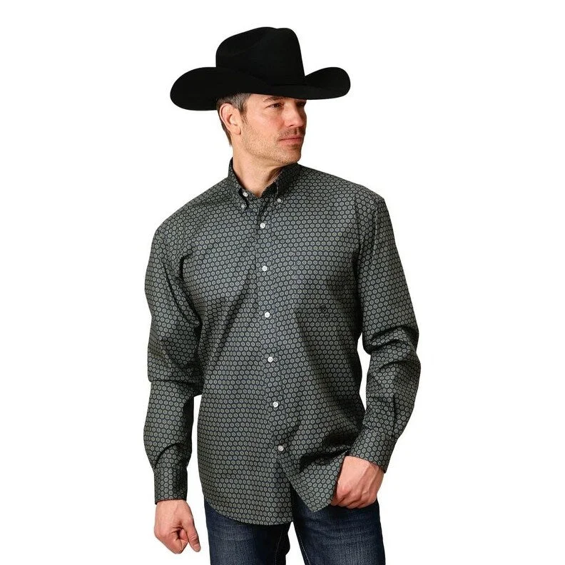 Roper Western Shirt Mens Long Sleeve Amarillo Blue 03-001-0326-0784 BU