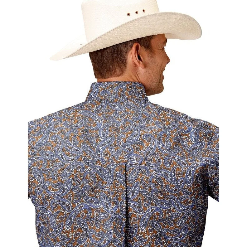 Roper Western Shirt Mens Long Sleeve Paisley Brown 03-001-0325-4018 BR