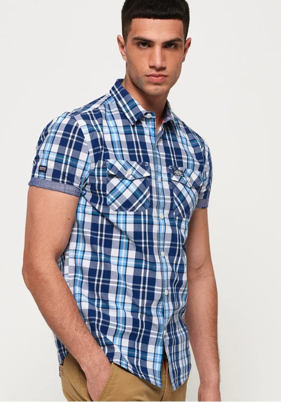 Superdry Men’s Washbasket Short Sleeve Shirt, Blue