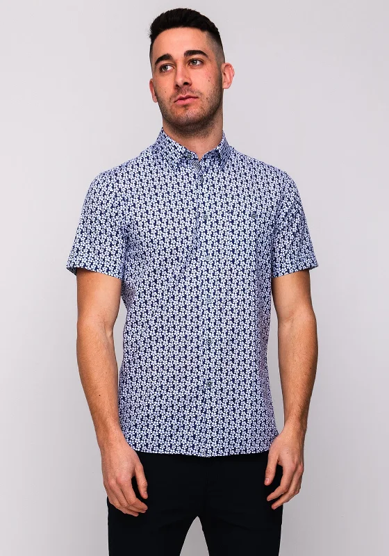 Ted Baker Short Sleeve Floral Shirt, Blue