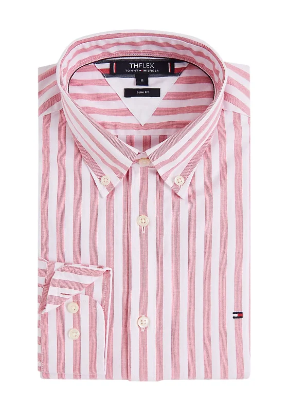 Tommy Hilfiger Flex Houndstooth Stripe Shirt, Pink