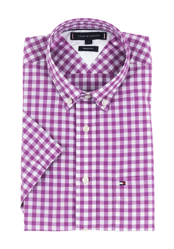 Tommy Hilfiger Men’s Gingham Shirt, Hyacinth Violet