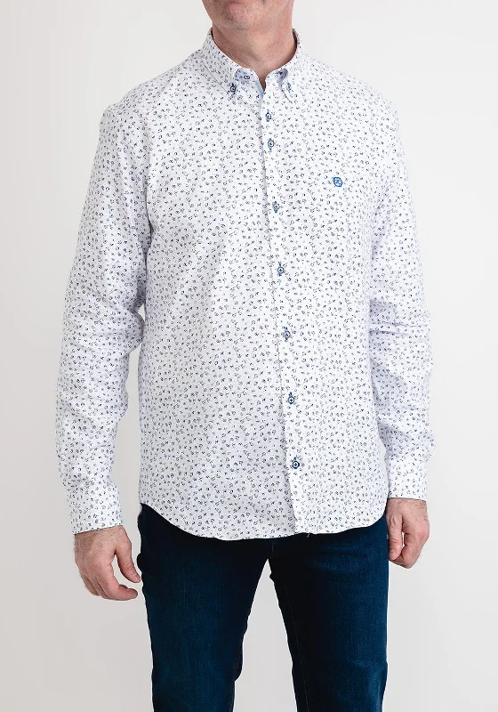 Andre Hayes Long Sleeve Floral Shirt, Navy