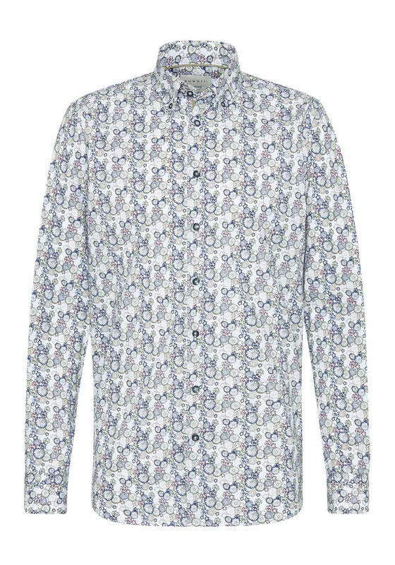 Bugatti Easy Care Floral Cotton Shirt, Multi