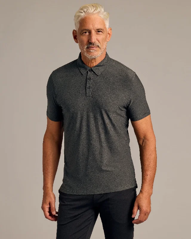 Charcoal Heather Gray Active Polo 2.0