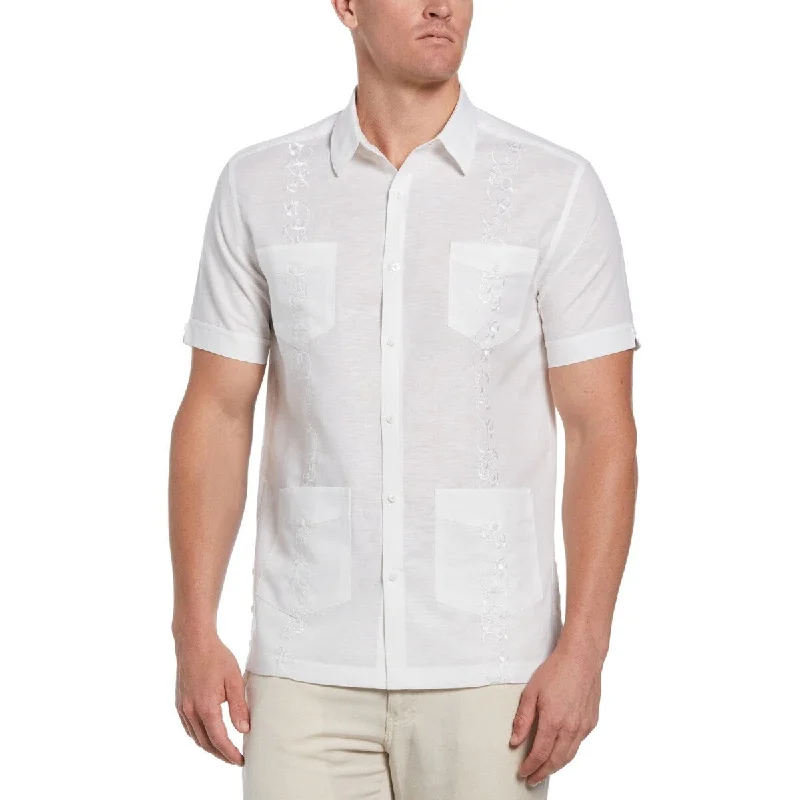 Cubavera Men's Big & Tall Tonal Embroidery Guayabera Shirt White Size 4X