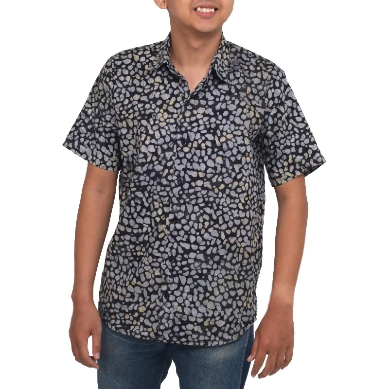 Handmade Borneo Slate Cotton Batik Shirt (Indonesia)