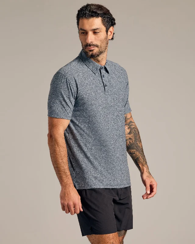 Heather Navy Active Polo 2.0