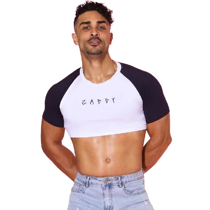 JJ Malibu Zaddy slim-fit crop top white/black