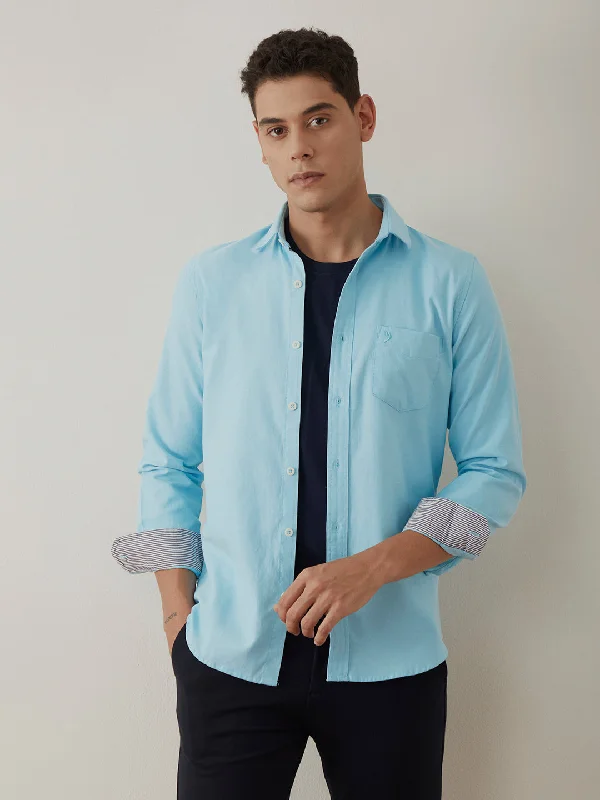 Light Blue Plain Cotton Shirt