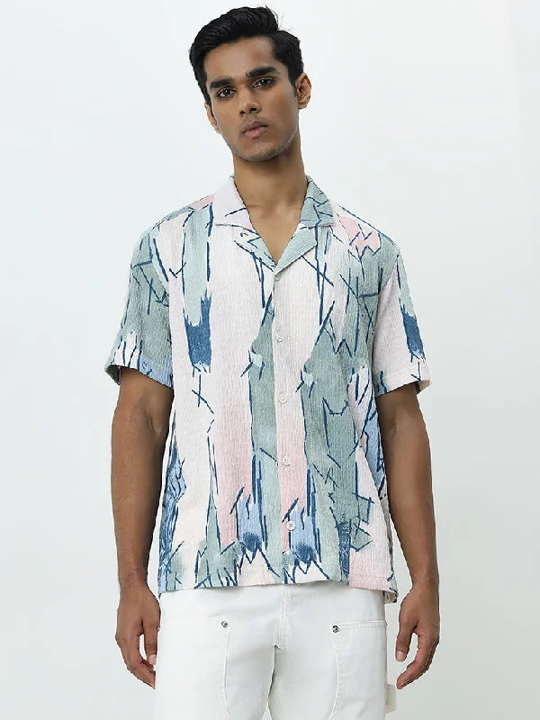 Nuon Multicolour Abstract Printed Relaxed-Fit Cotton Shirt