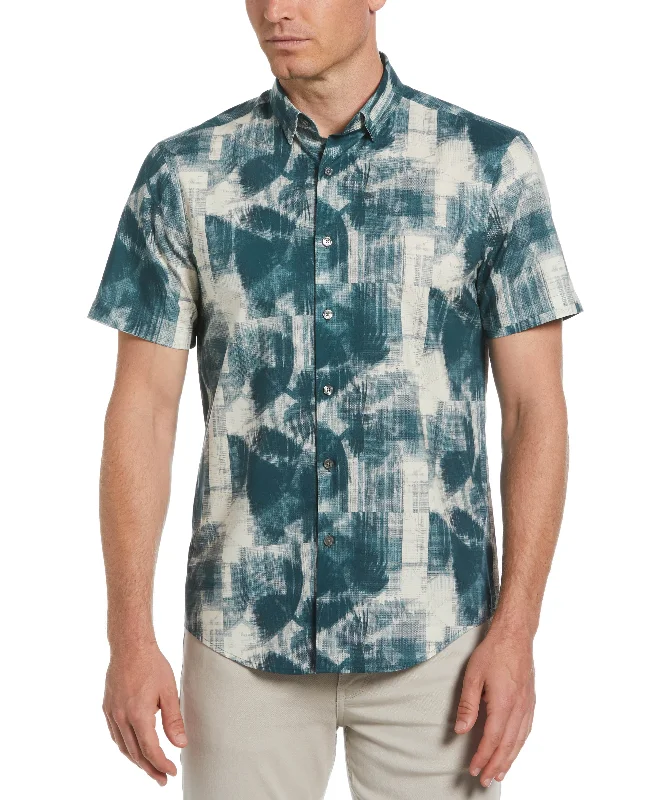 Tua X Perry Ellis Collaboration Palm Print Textured Shirt