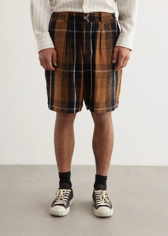 Pleated Track Shorts