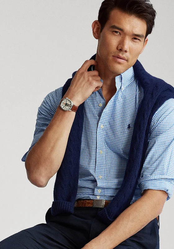 Ralph Lauren Classic Gingham Slim Shirt, Blue & White