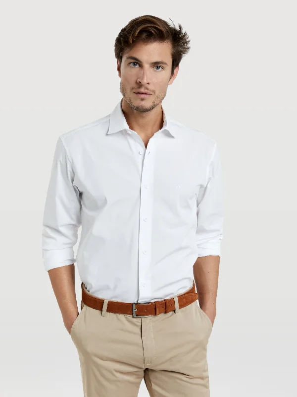 Slim fit comfort poplin garment dye shirt