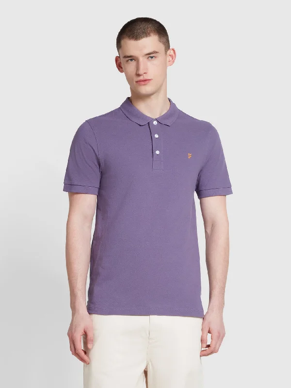 Blanes Short Sleeve Polo Shirt In Slate Purple