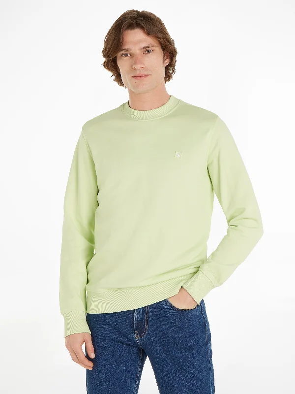 Cotton Terry Badge Sweatshirt in Mint