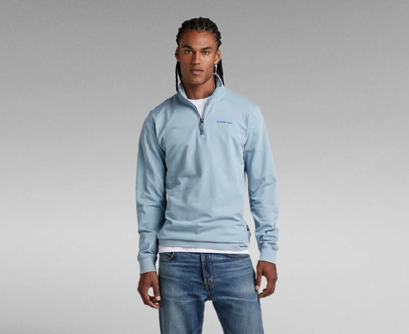 Aviaton Half Zip Lightweight Sweater in Lake