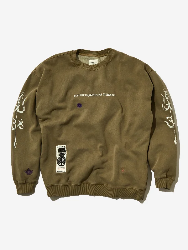 Goodhood Worldwide Enjoyment Crew Sweat - Olive