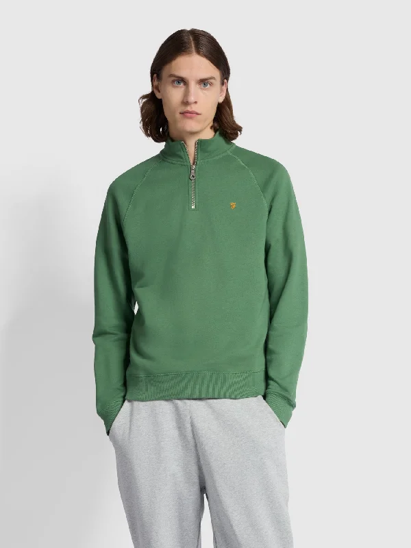 Jim Slim Fit Quarter Zip Sweatshirt In Wreath Green