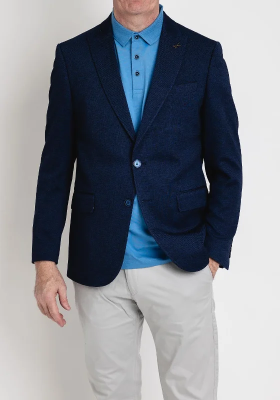 Icon Men’s Single-Breasted Blazer, Navy Melange