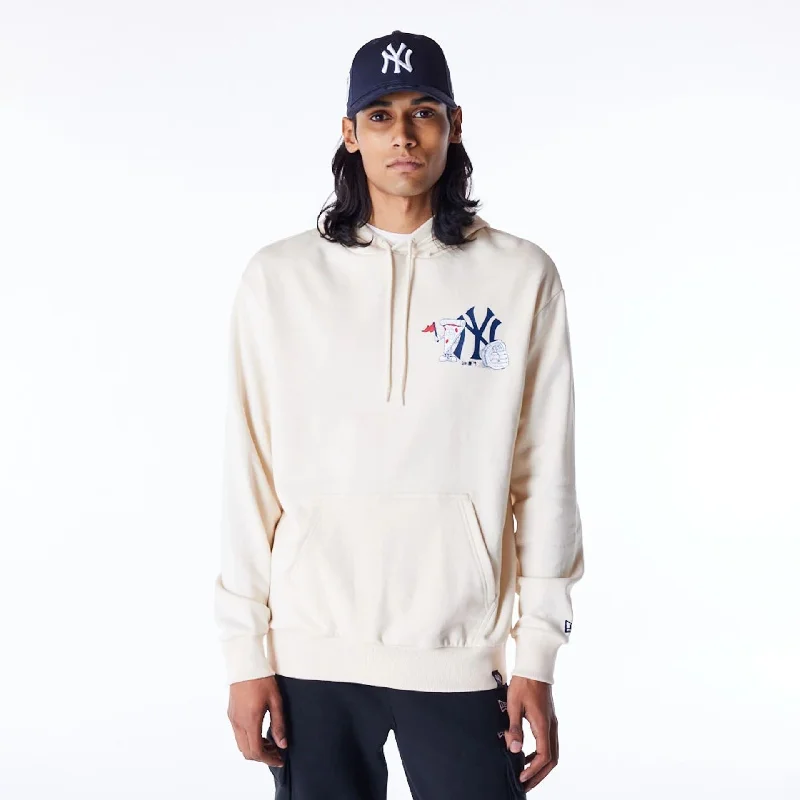 New York Yankees MLB Food Graphic Stone Oversized Pullover Hoodie