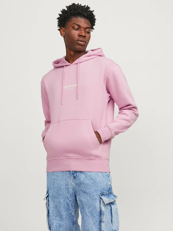 Printed Hoodie in Pink Nectar