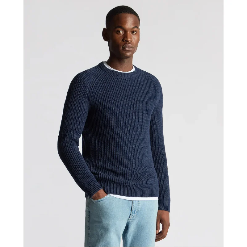 Remus Uomo Tapered Fit Raglan Chunky Knit Crew Neck Sweater 58642