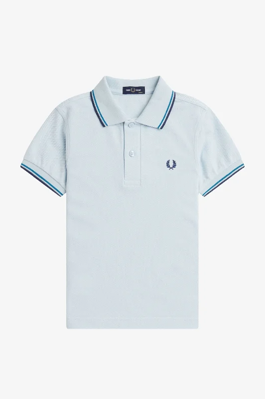 Twin Tipped Fred Perry Shirt in Light Ice