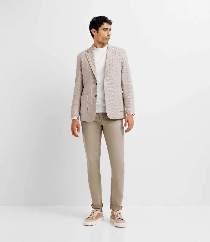 Veste casual seersucker beige