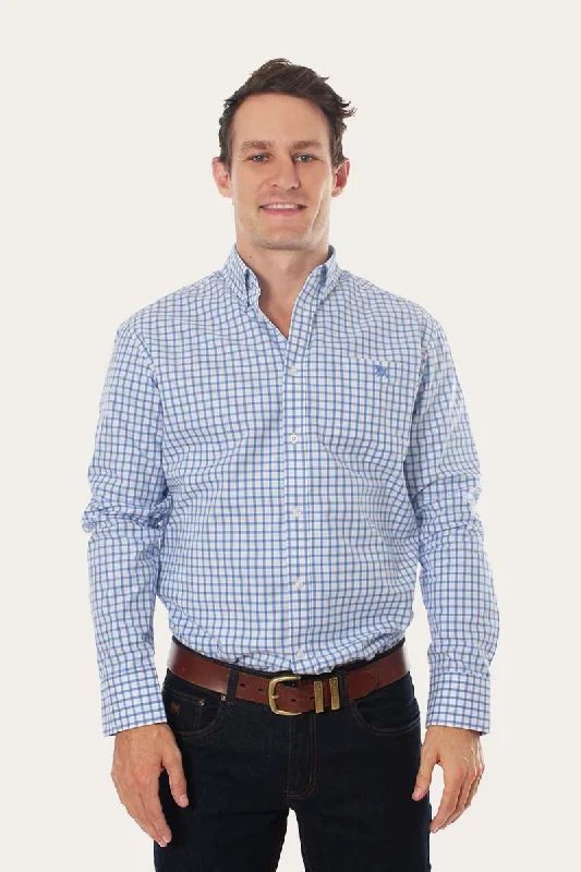 Heritage Mens Check Dress Shirt - Blue/White