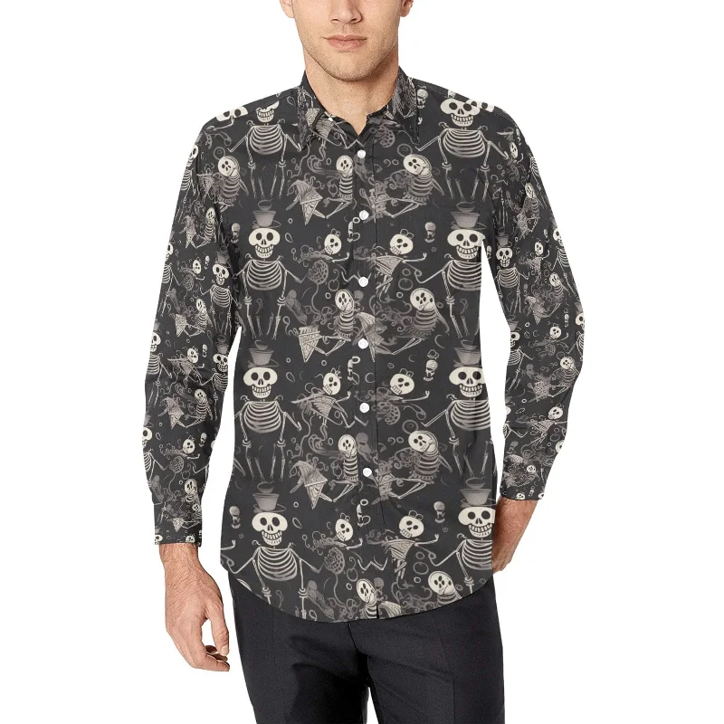 Men's Skull Skeletons Long Sleeve Shirt