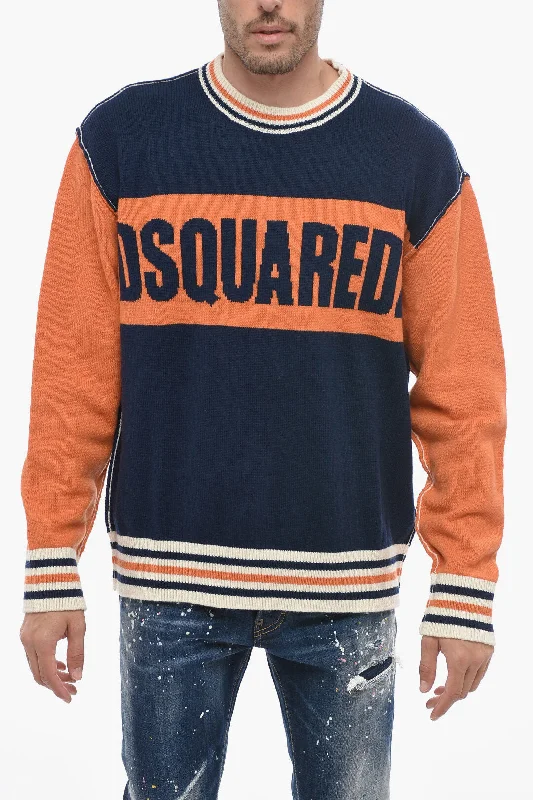 Dsquared2 Wool COLLEGE Sweater with Striped Pattern