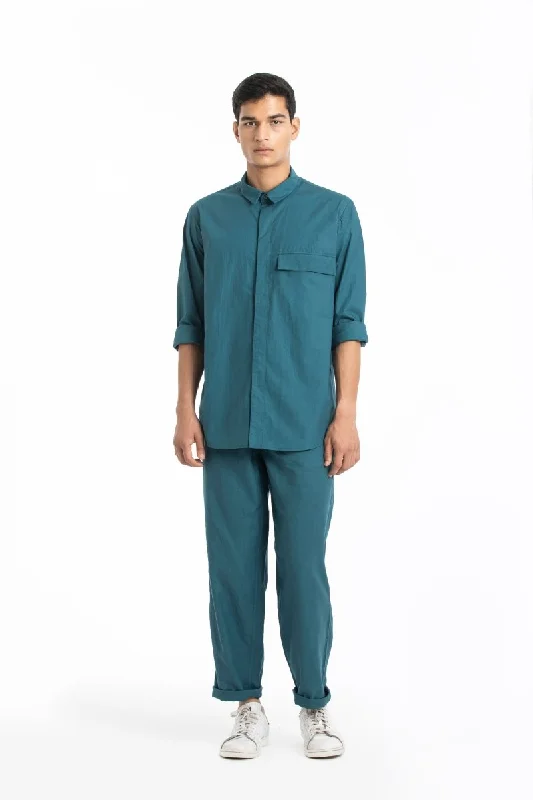 Flap Pocket Shirt Co-ord- Teal