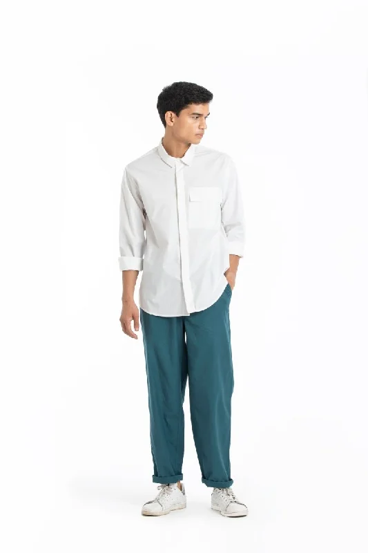 Flap Pocket Shirt Co-ord- White