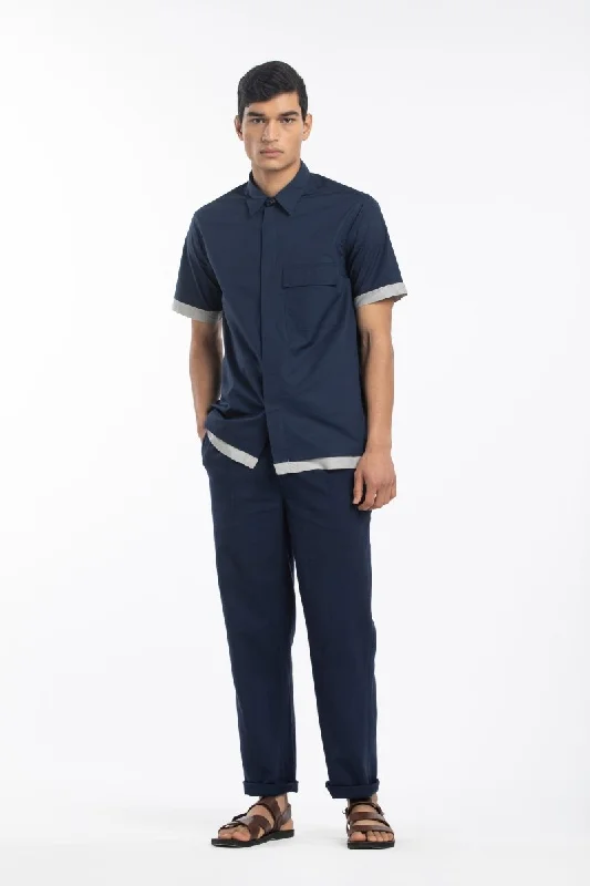 Half Sleeve Shirt Co-ord- Navy