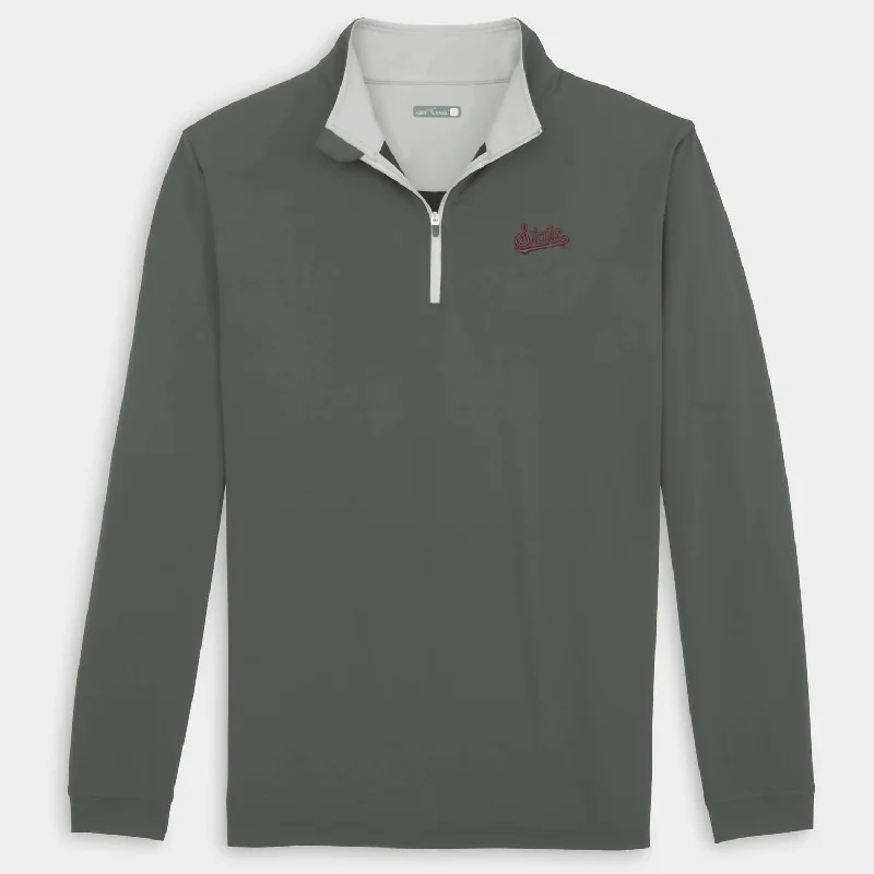 Men's Msu Venture Quarter Zip Top In Dark Charcoal