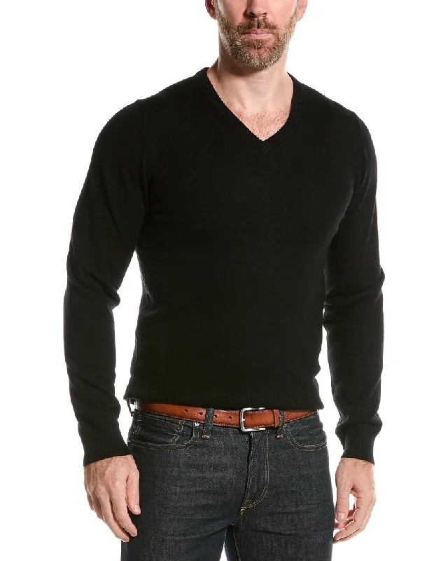 Mette mens  Merino Wool V-Neck Sweater, l, Black