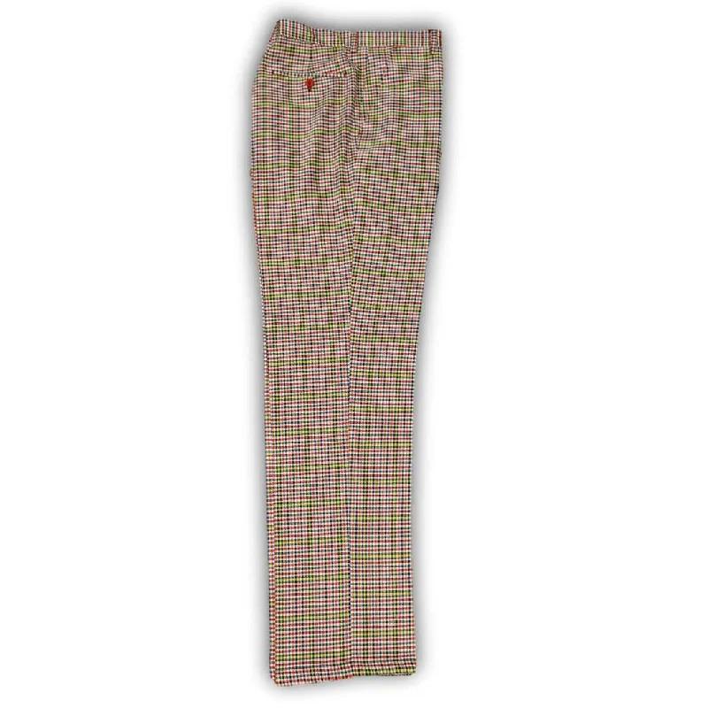 Plaid Houndstooth Red Green Yellow White Pants