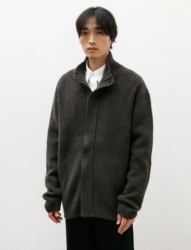 Cloud Knit Blouson Yak Crimson Grey