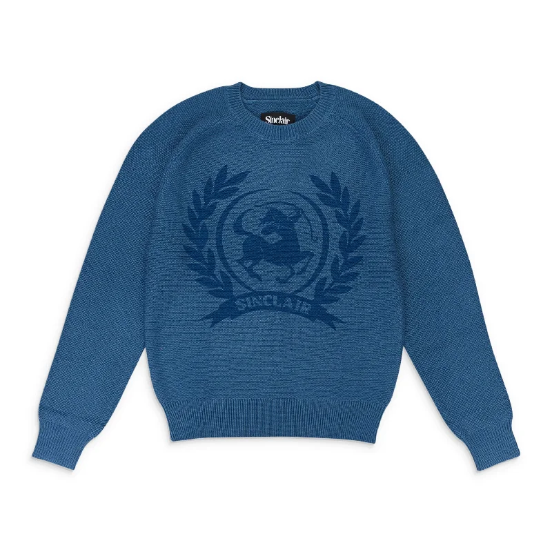 SINCLAIR CREST ISLAND KNIT NAVY BLUE SWEATER