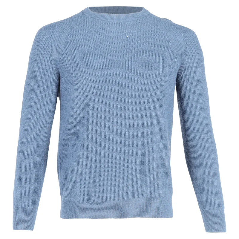 Theory Crewneck Sweater in Light Blue Wool