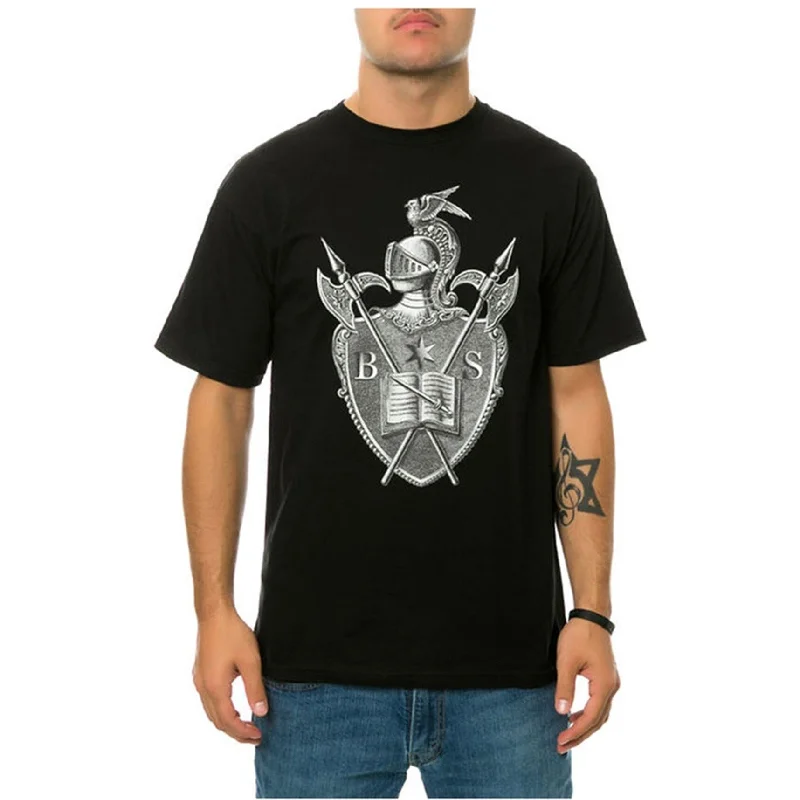 Black Scale Mens The Knighted Crest Graphic T-Shirt, Black, Small