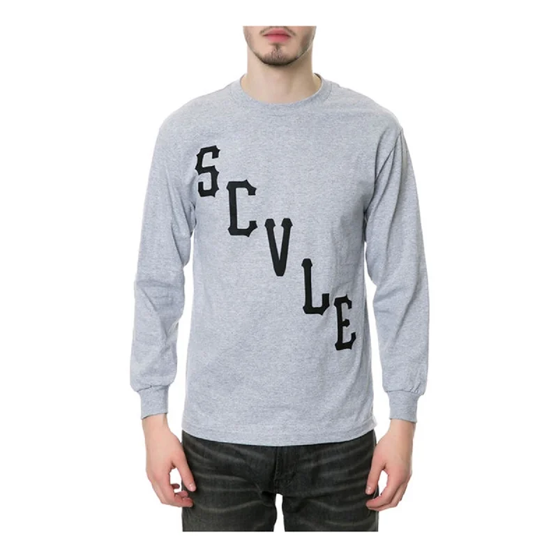 Black Scale Mens The Scvle Logo LS Graphic T-Shirt, Grey, Large