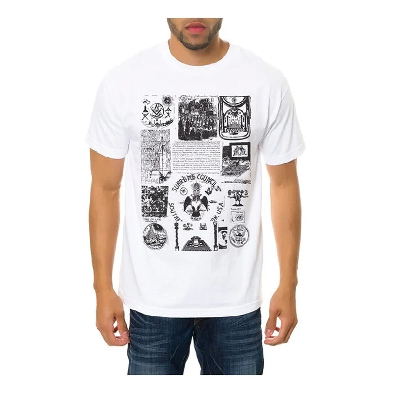 Black Scale Mens The Societies Silent Science Graphic T-Shirt, White, Small