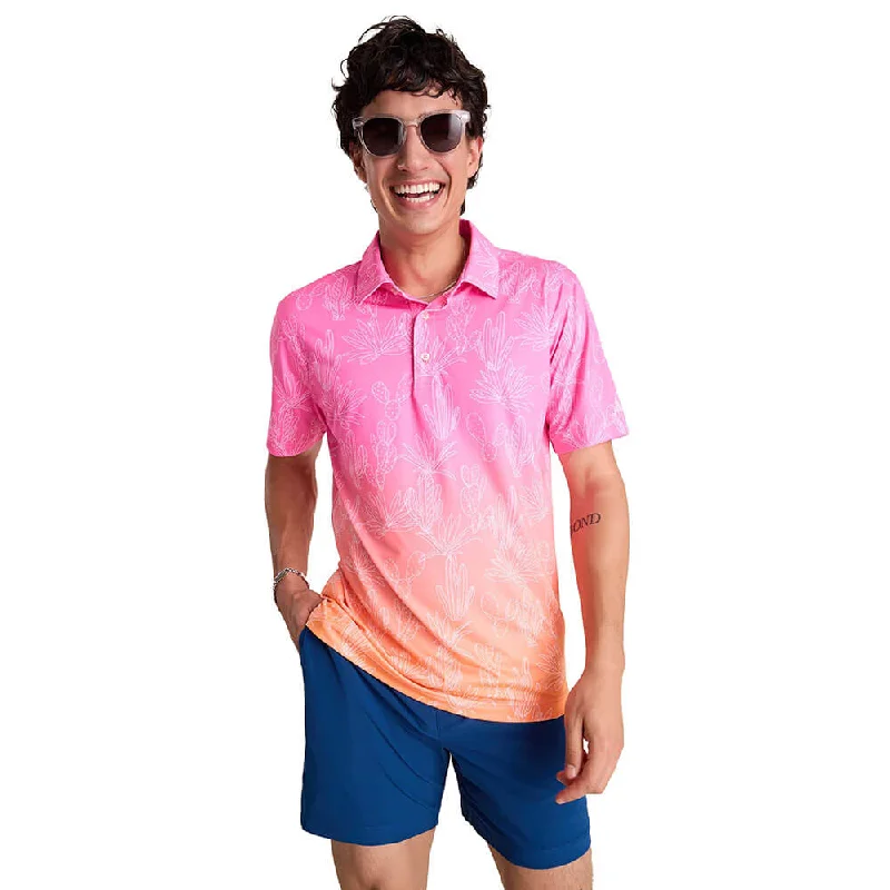 Chubbies The Sunset Succulent Performance Polo Shirt - Bright Pink