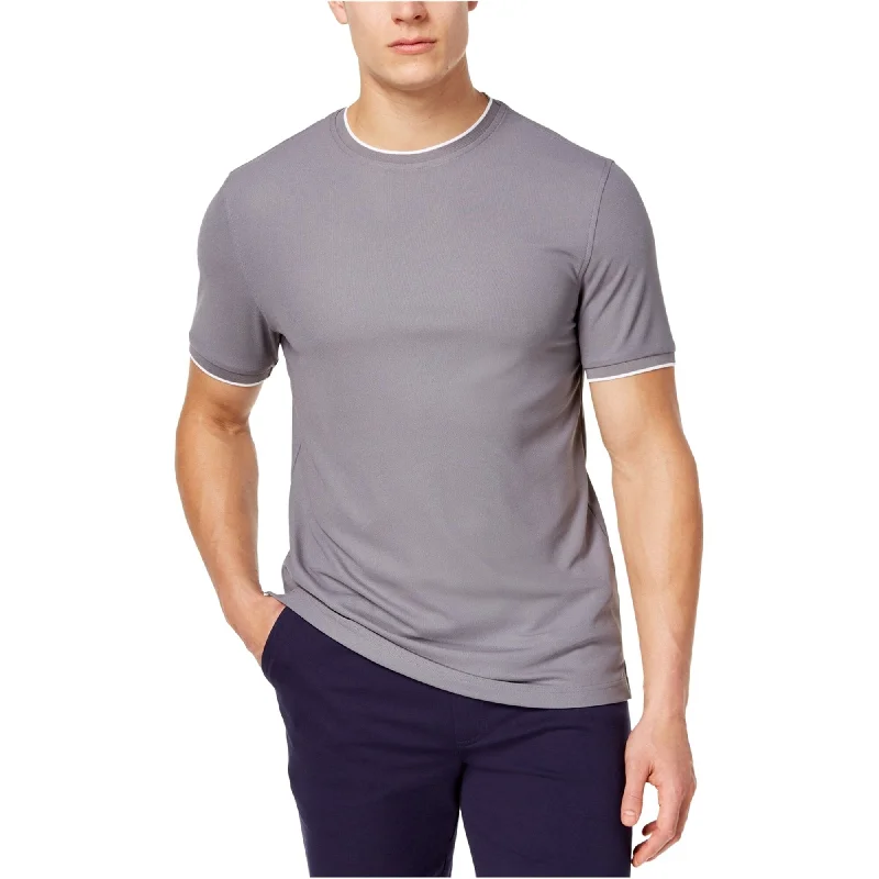 Club Room Mens Tipped Basic T-Shirt, Grey, Small