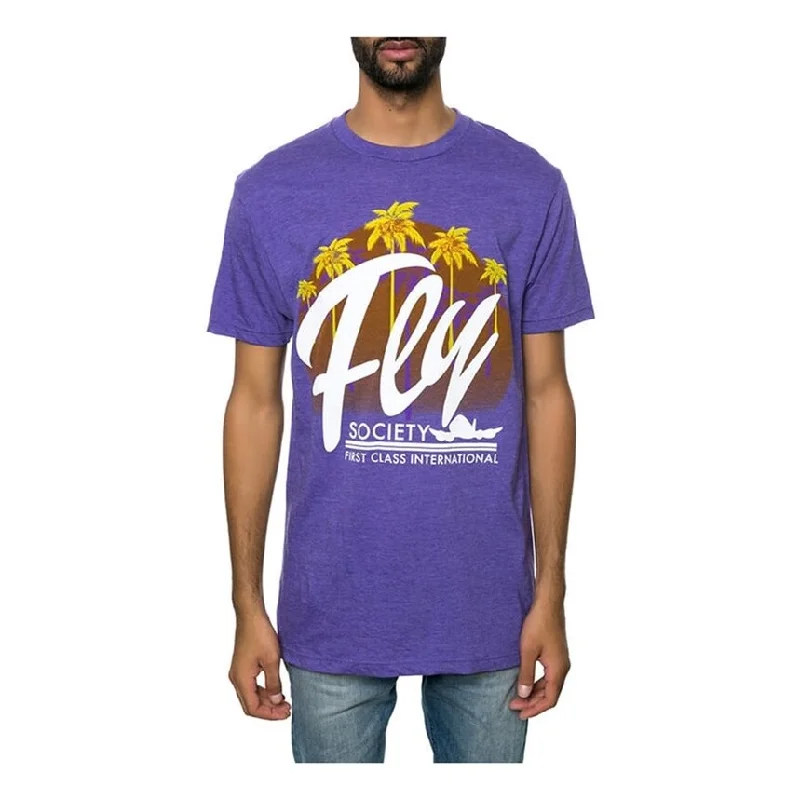 Fly Society Mens The Moonrise Graphic T-Shirt, Purple, Small